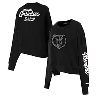 Women's Pro Standard Black Memphis Grizzlies Paint The City Cropped Pullover Sweatshirt