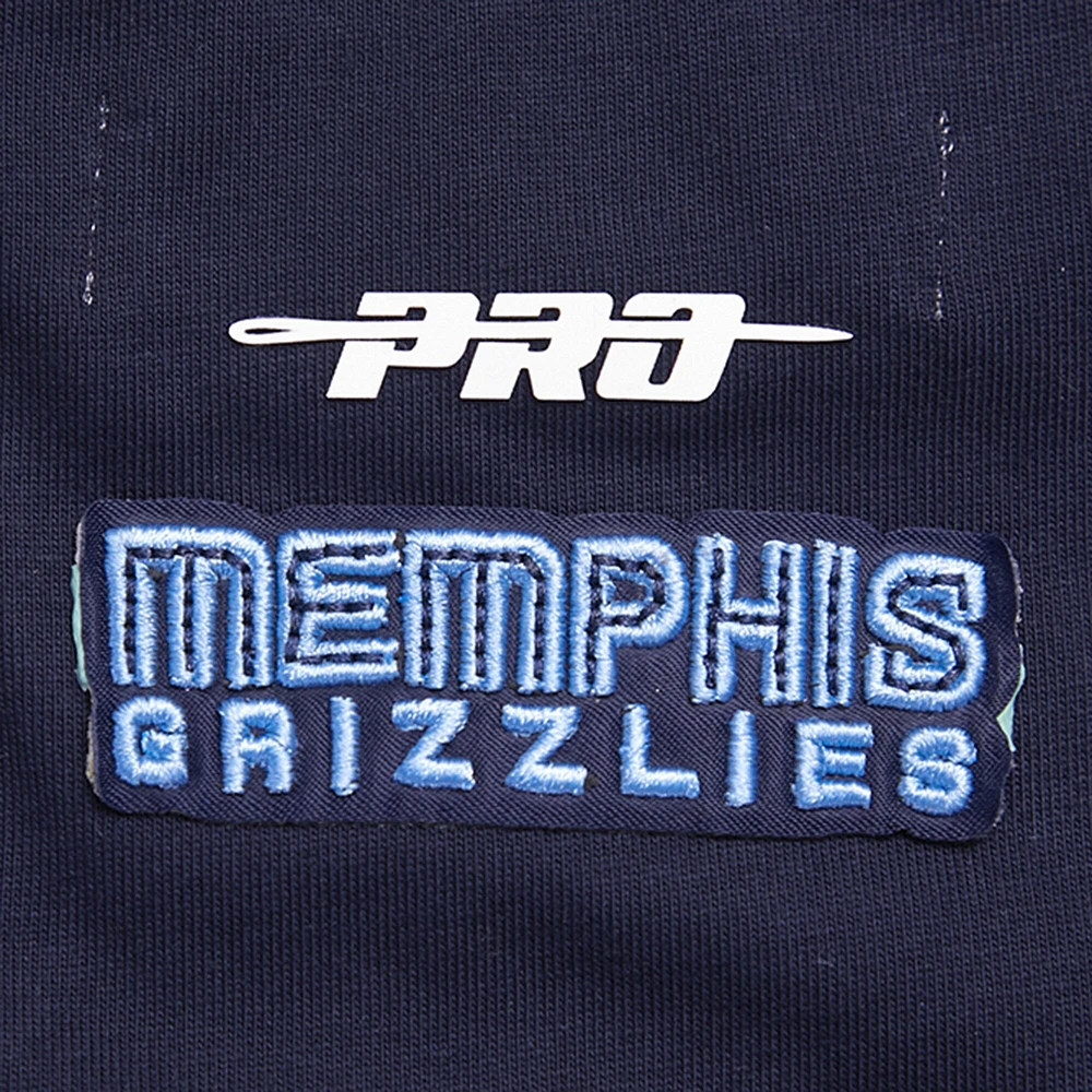 T-shirt bleu marine Pro Standard pour femmes, Memphis Grizzlies Script Boyfriend