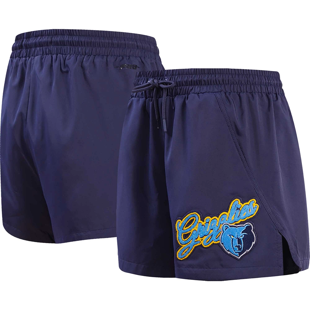 Women's Pro Standard  Navy Memphis Grizzlies Script Woven Shorts