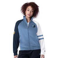 Women's Starter Light Blue Memphis Grizzlies Line Up Dolman Raglan Full-Zip Track Jacket