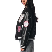 Veste universitaire à boutons-pression complète The Wild Collective pour femme Memphis Grizzlies City Edition 2024/25 noire