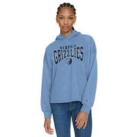 Sweat à capuche court bleu clair Tommy Jeans Memphis Grizzlies Stella pour femme