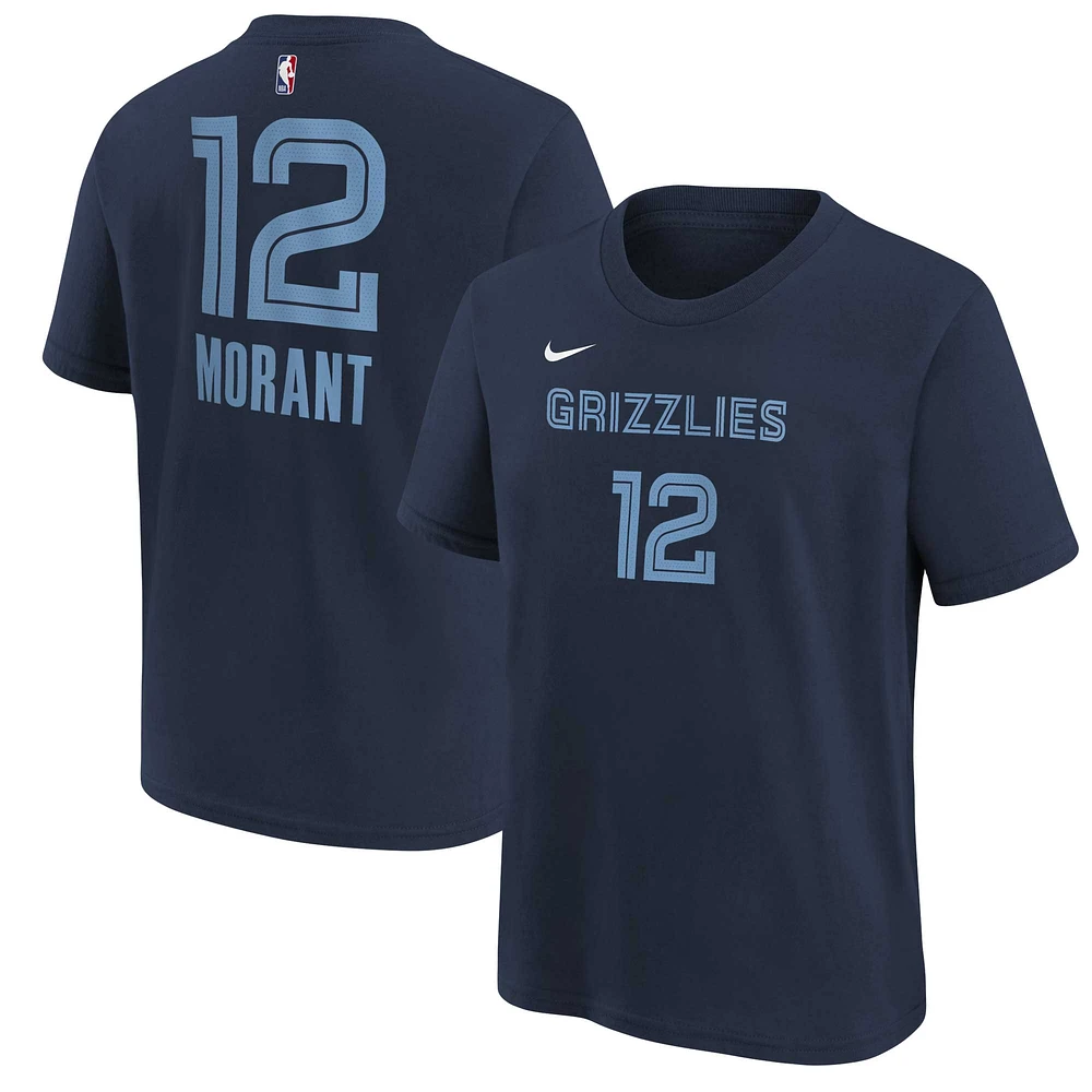 T-shirt avec nom et numéro d'icône des Memphis Grizzlies Ja Morant pour jeunes