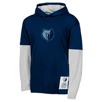 Youth Navy Memphis Grizzlies Small Ball Long Sleeve Hoodie T-Shirt