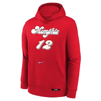 Sweat à capuche Nike Ja Morant pour jeune Memphis Grizzlies 2024/25 City Edition avec nom et numéro Rouge
