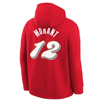 Sweat à capuche Nike Ja Morant pour jeune Memphis Grizzlies 2024/25 City Edition avec nom et numéro Rouge