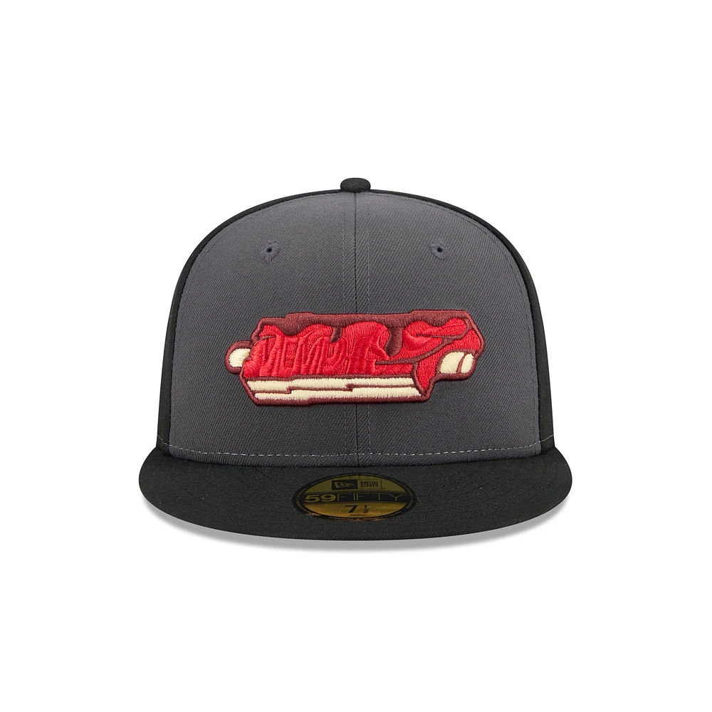 Men's New Era  Gray Memphis Redbirds Theme Nights 59FIFTY Fitted Hat