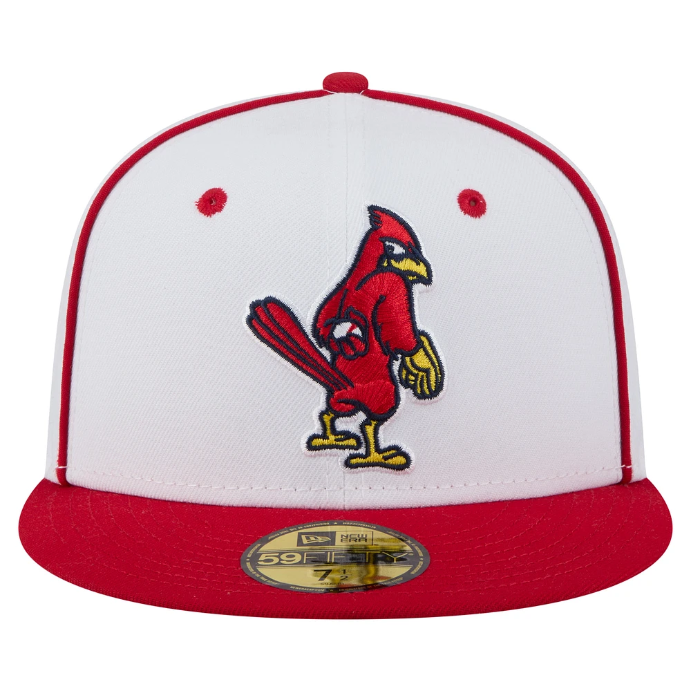 Men's New Era  White/Red Memphis Redbirds Authentic Collection 59FIFTY Fitted Hat