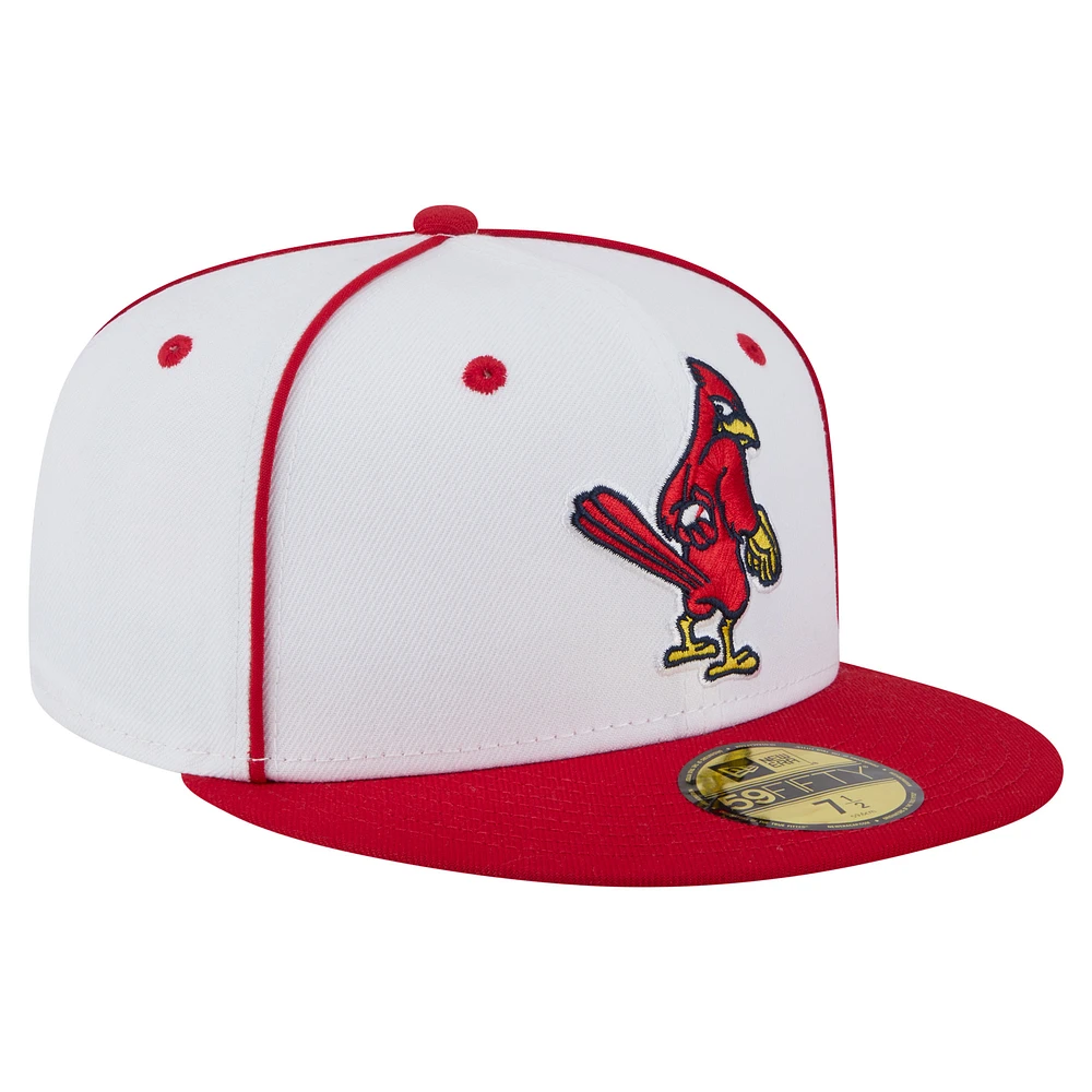 Men's New Era  White/Red Memphis Redbirds Authentic Collection 59FIFTY Fitted Hat