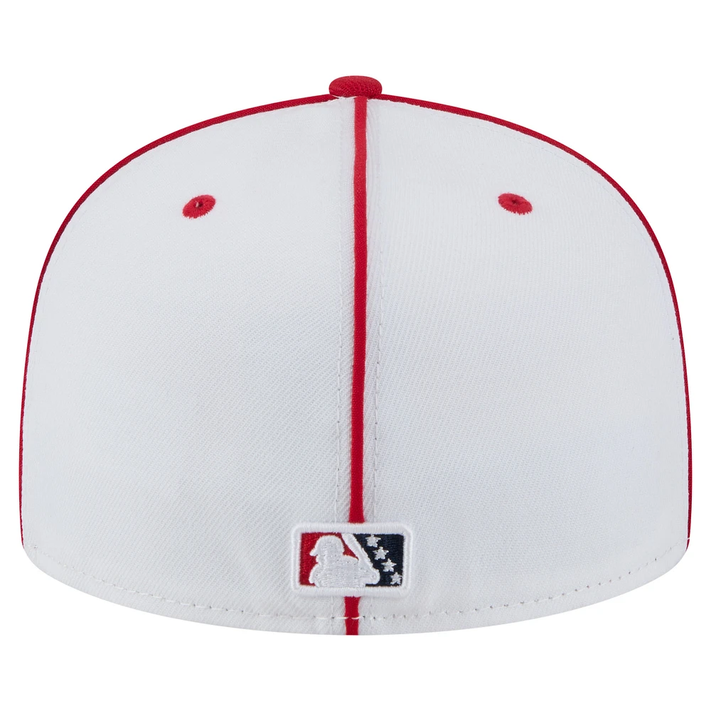 Men's New Era  White/Red Memphis Redbirds Authentic Collection 59FIFTY Fitted Hat