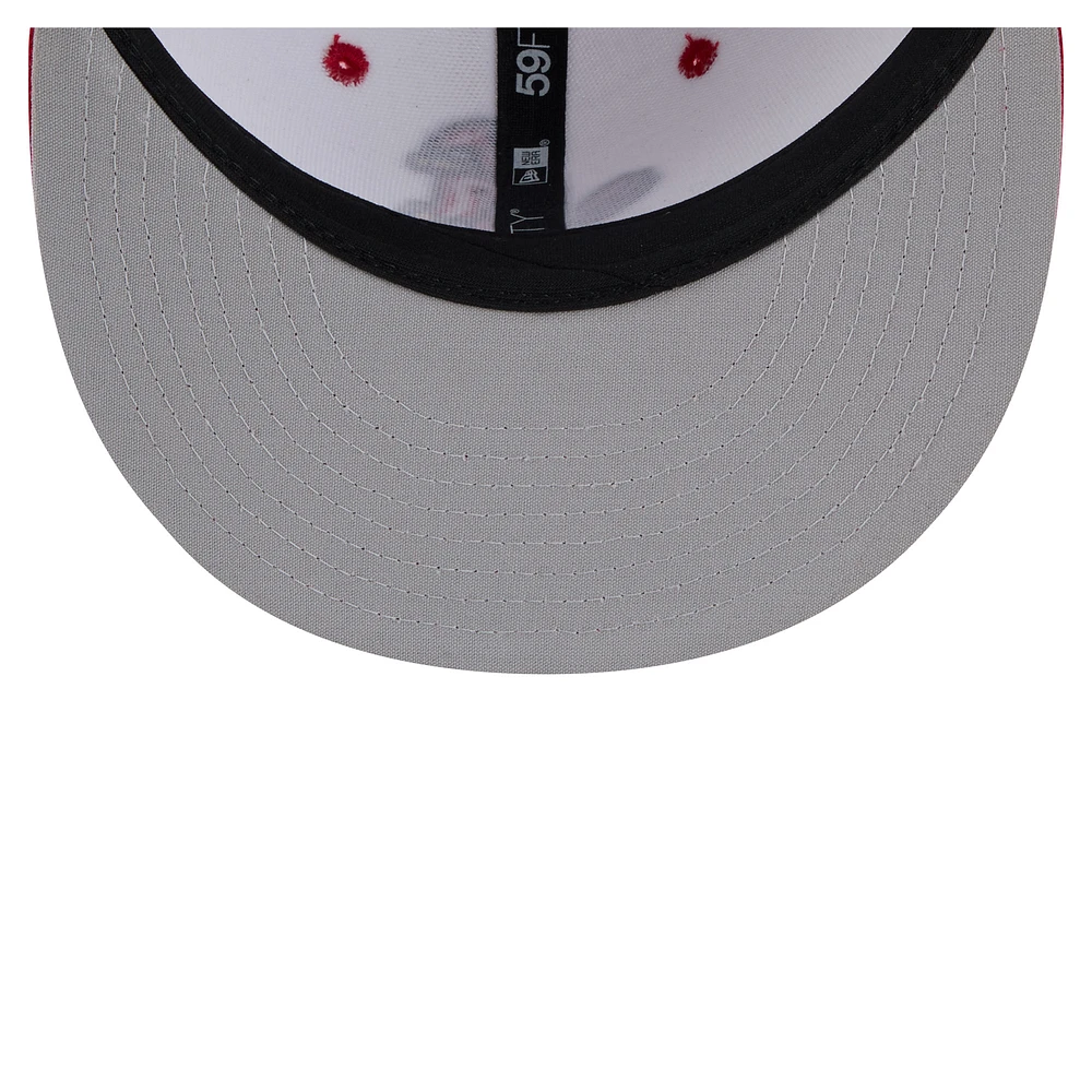 Men's New Era  White/Red Memphis Redbirds Authentic Collection 59FIFTY Fitted Hat