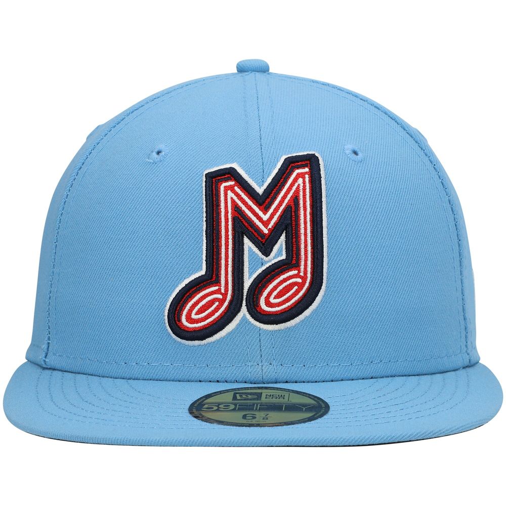 Men's New Era Light Blue Memphis Redbirds Authentic Collection Team Alternate 59FIFTY Fitted Hat