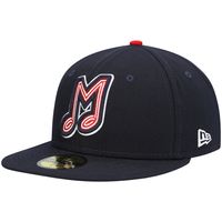 Men's New Era Navy Memphis Redbirds Authentic Collection Road 59FIFTY Fitted Hat