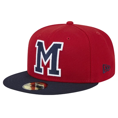 Men's New Era Red Memphis Redbirds Theme Night Sox 59FIFTY Fitted Hat