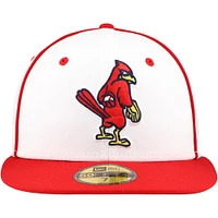 Casquette ajustée 59FIFTY de la collection Authentic Memphis Redbirds New Era pour hommes, blanc/rouge