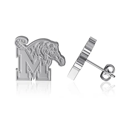 Dayna Designs Memphis Tigers Team Logo Silver Post Earrings