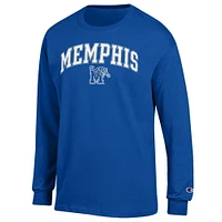 Men's Champion  Royal Memphis Tigers Arch Over Logo Long Sleeve T-Shirt