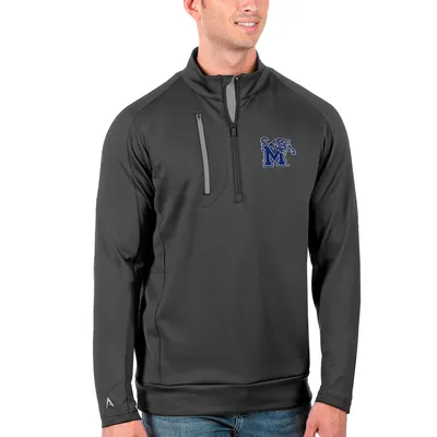 Memphis Tigers Antigua Big & Tall Generation Quarter-Zip Pullover Jacket - Anthracite