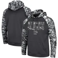 Sweat à capuche Colosseum Charcoal Memphis Tigers OHT Military Appreciation Digital Camo pour homme