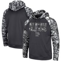 Men's Colosseum Charcoal Memphis Tigers OHT Military Appreciation Digital Camo Pullover Hoodie