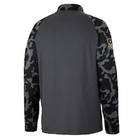 Men's Colosseum Charcoal Memphis Tigers OHT Military Appreciation Long Range Raglan Quarter-Zip Jacket