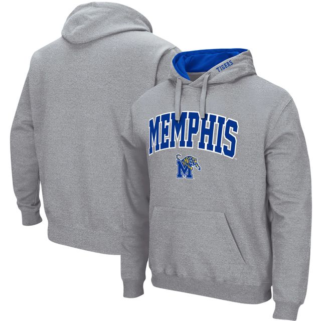 Chandail à capuchon Colosseum pour homme gris chiné Memphis Tigers Arch and Logo