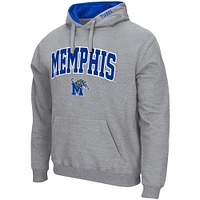 Men's Colosseum Heathered Gray Memphis Tigers Arch and Logo Pullover Hoodie