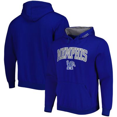 Men's Colosseum Royal Memphis Tigers Arch and Logo Pullover Hoodie