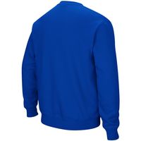 Men's Colosseum Royal Memphis Tigers Arch & Logo Tackle Twill Pullover Sweatshirt