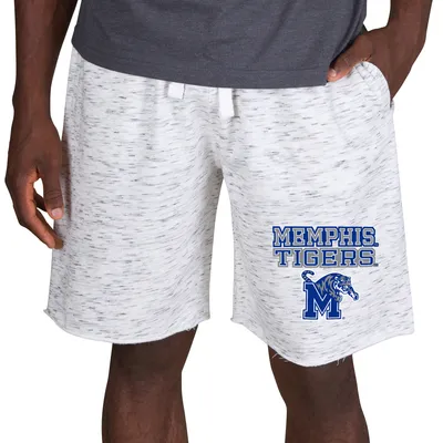 Memphis Tigers Concepts Sport Alley Fleece Shorts - White/Charcoal