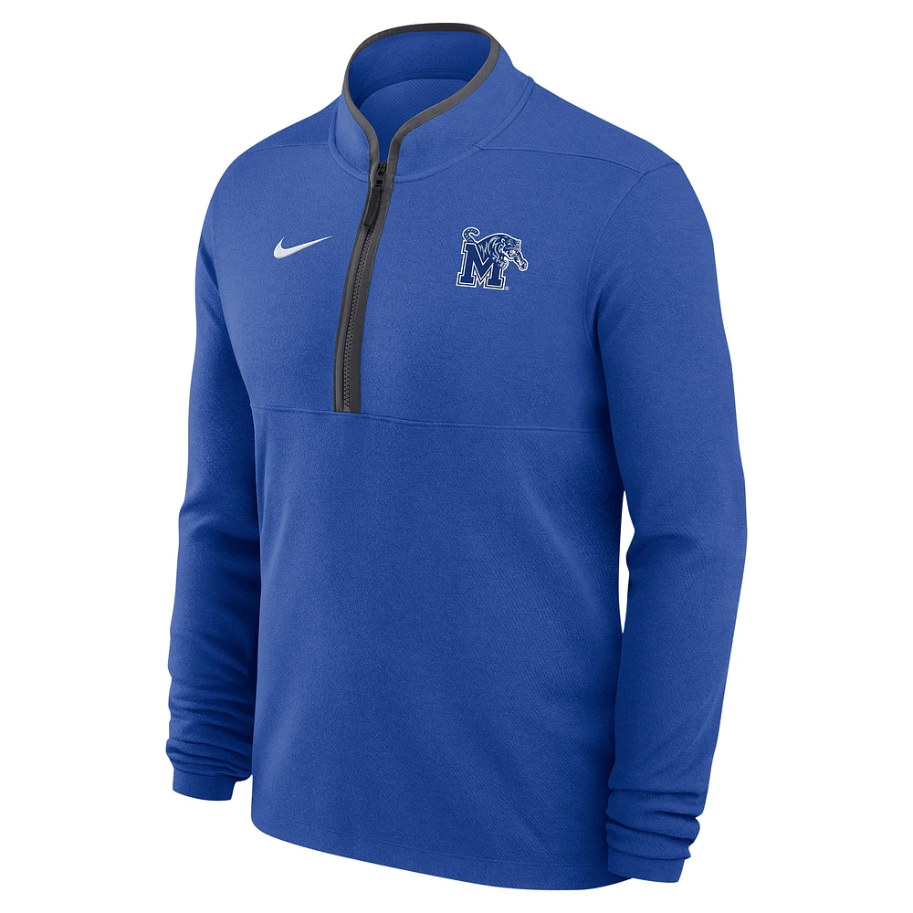 Haut à glissière quart de tour Nike Royal Memphis Tigers Coaches Courtside Basketball Victory Performance pour homme