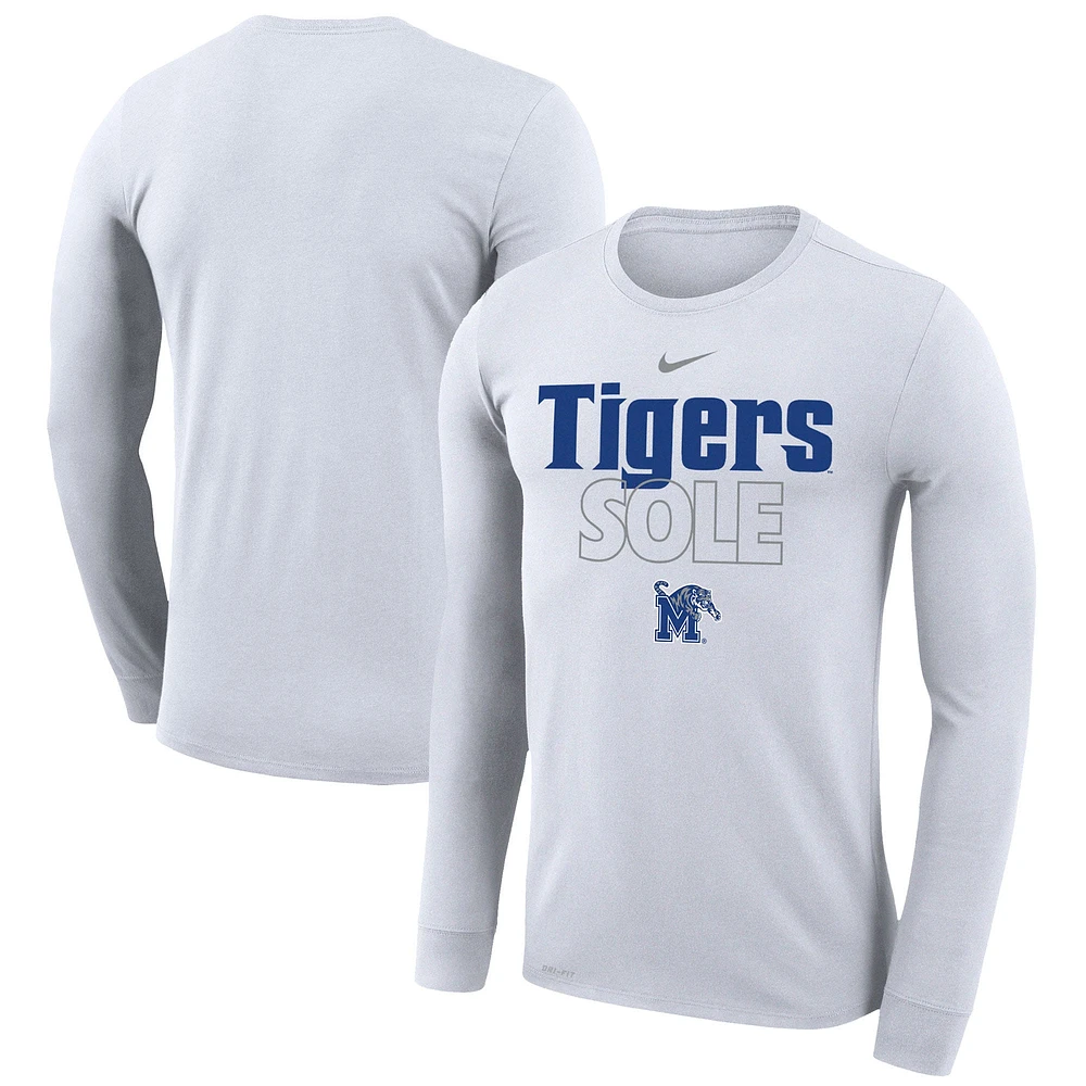 T-shirt à manches longues Nike Memphis Tigers 2023 On Court Bench blanc