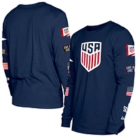 Men's 5th & Ocean by New Era  Navy USMNT Gameday Long Sleeve T-Shirt