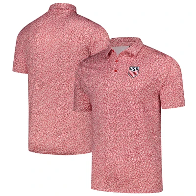 Polo rouge Antigua USMNT Field Ditsy pour homme