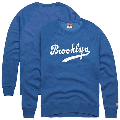 Men's Homage  Royal Brooklyn Dodgers Retro Tri-Blend Pullover Sweatshirt