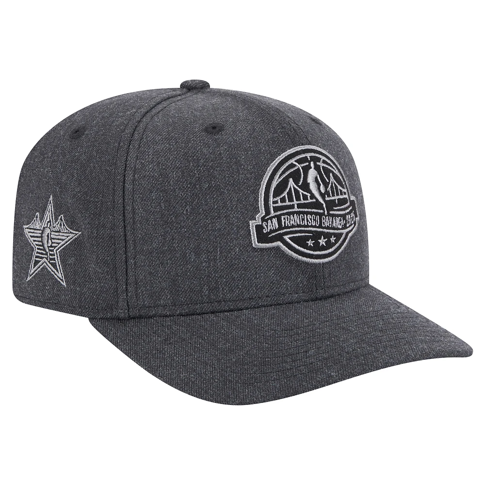 Men's New Era  Heather Black 2025 All-Star Game Circle Logo Blackout 9SEVENTY Adjustable Hat