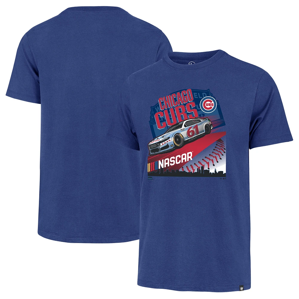 Men's '47 Royal NASCAR x Chicago Cubs Franklin T-Shirt