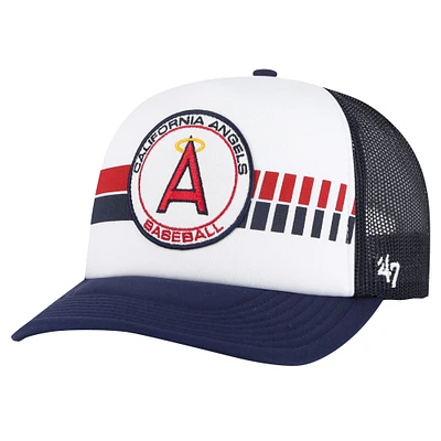 Casquette réglable '47 pour hommes, California Angels Cooperstown Collection Wax Pack Express Trucker, blanc/bleu marine