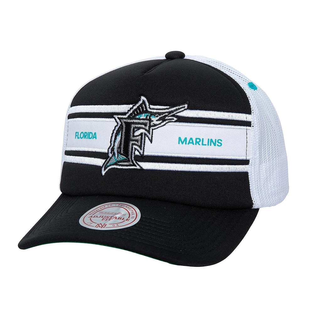 Men's   Black Florida Marlins Sideline Trucker Adjustable Hat