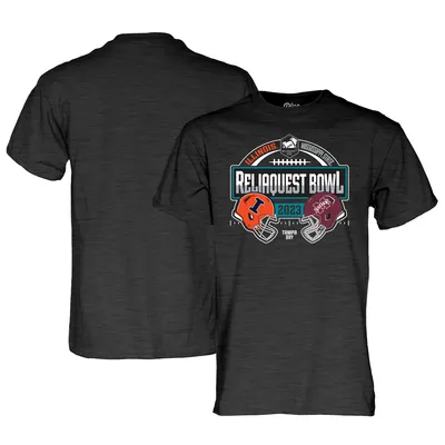 Illinois Fighting Illini vs. Mississippi State Bulldogs Blue 84 2023 ReliaQuest Bowl Matchup T-Shirt - Heather Charcoal