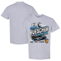 Men's Checkered Flag Heather Gray Chris Buescher 2022 Bass Pro Shops Night Race Winner T-Shirt