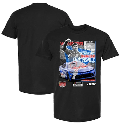 Men's Checkered Flag Sports Black Denny Hamlin 2025 Cookout 400 Race Winner T-Shirt
