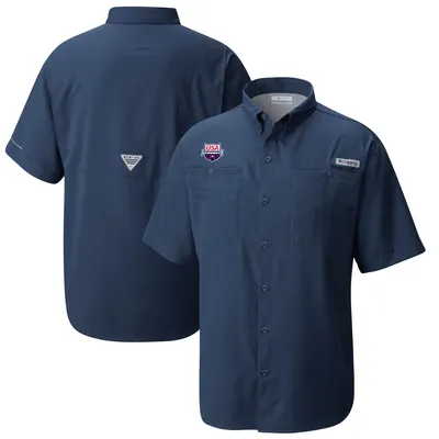 Dallas Cowboys Columbia Big & Tall PFG Bonehead Button-Up Shirt - Navy