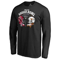 T-shirt à manches longues Fanatics Black Georgia Bulldogs vs. Texas Longhorns Matchup Sugar Bowl 2019 Encroachment pour hommes