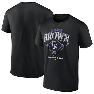 T-shirt fanatiques noir Kane Brown x Colorado Rockies pour hommes