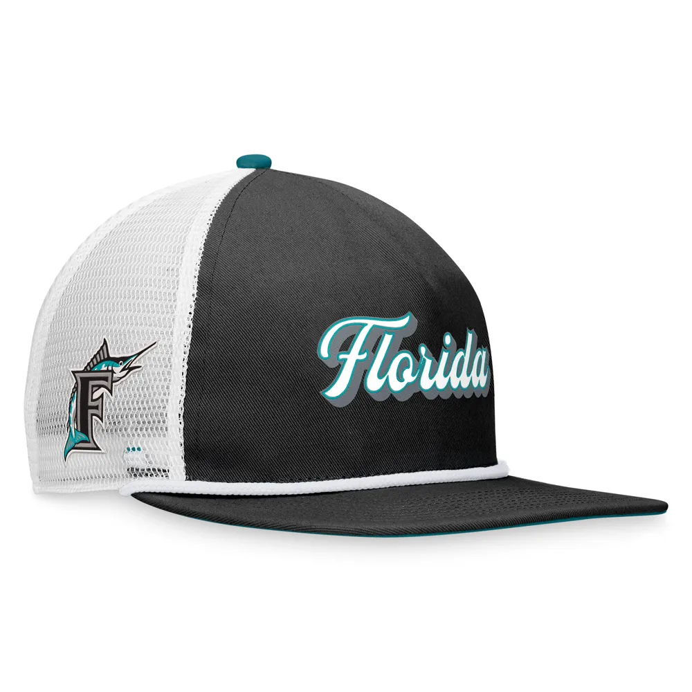 Lids Florida Marlins Fanatics Branded Heritage Golfer Snapback Hat - Black