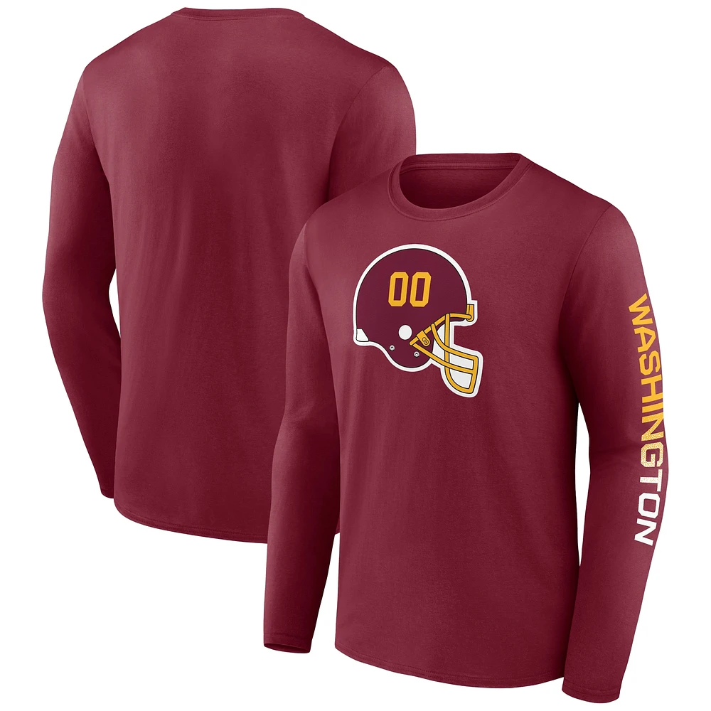 T-shirt à manches longues pour hommes Fanatics bordeaux Washington Football Team Clear Sign