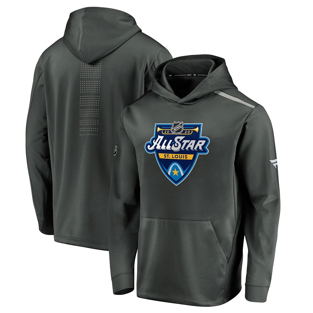 Sweat à capuche Fanatics pour homme, couleur charbon, Match des étoiles de la LNH 2020, Rinkside