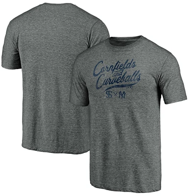 Fanatics pour hommes gris New York Yankees contre Chicago White Sox 2021 Field of Dreams Cornfields & Curveballs T-shirt triple mélange