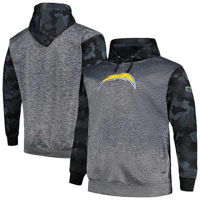 Sweat à capuche camouflage Big & Tall Fanatics Heather Charcoal pour hommes des Chargers de Los Angeles